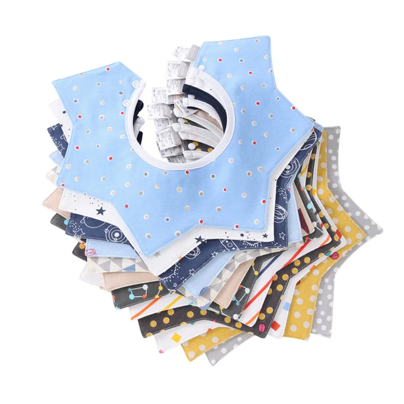 

Hexagon Baby Bandana Bib 360 Degrees Newborn Boy&Girl Burp Cloths Three Layers Cotton Infant Saliva Towel Absorbent for Drooling