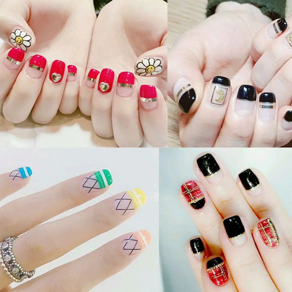 Горячее предложение 24 шт. наклейки для дизайна ногтей Полые трафареты