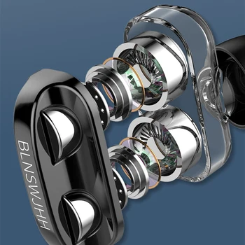 

HiFi Wired Earphone Dual-Dynamic Quad-core Speaker 3.5mm In-ear earbuds Flexible Cable with Microphone fone de ouvido