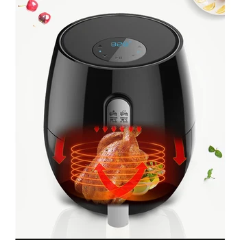 

Smart Press Screen Air Fryer Home Oil-Free Degreasing Electric Fries Machine Indoor Grill Black-US Plug