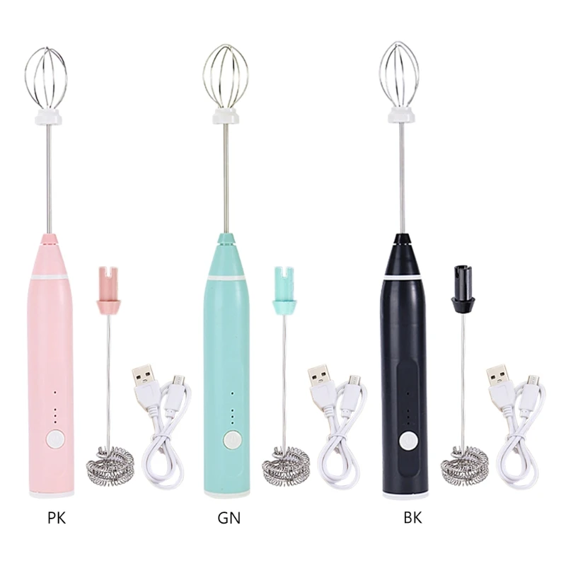 Electric Mixer Blender Milk Frother Handheld Charging Stainless Bubble Maker Whisk for Coffee Cappuccino Food Supplement 425B