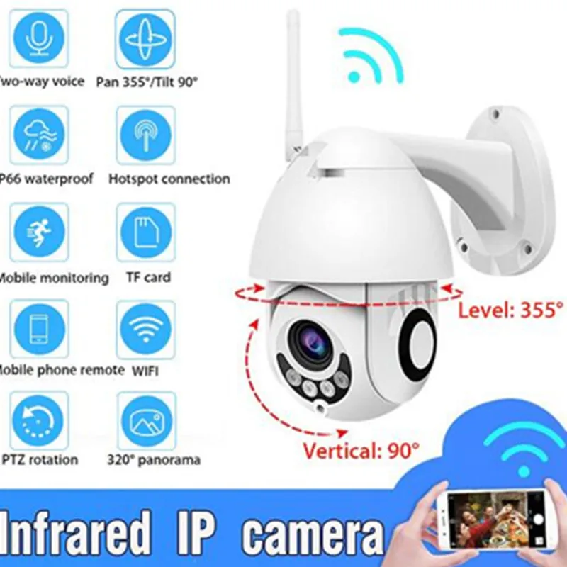 KuWfi WIFI Camera Outdoor&Indoor PTZ IP Camera 1080p Speed Dome Security Cameras WIFI Exterior 2MP IR Home Surveilance KuWfi WIFI Camera Outdoor&Indoor PTZ IP Camera 1080p Speed Dome Security Cameras WIFI Exterior 2MP IR Home Surveilance