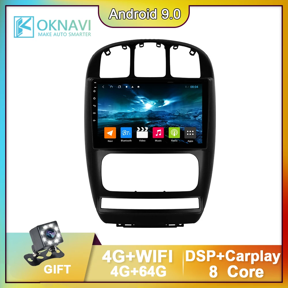 

2 Din Android 9.0 DSP Car Radio For Dodge Caravan Chrysler Pacifica 2006-2012 Multimedia GPS Navigation Support OBD DAB 4G Wifi