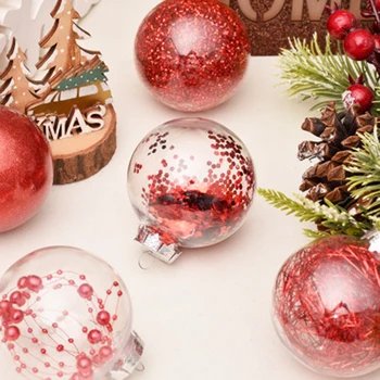 

New Christmas Glitter Baubles Ball Pendant Suit Xmas Tree Wedding Party Hanging Decor Christmas Embellishment Painted Balls