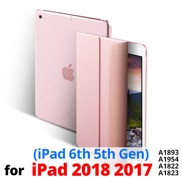 Чехол для iPad 9,7 6th 5th Generation чехол Тонкий Магнитный Флип-Стенд PU кожаный смарт-чехол для iPad Air 1 2 Funda Coque - Цвет: Rose Gold-2018 2017