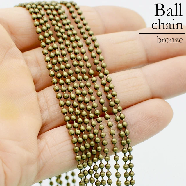 Ball Chain Necklace Nickel Plated 4, 2.4mm beads