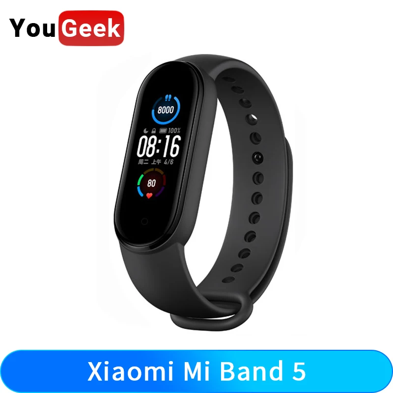 Фитнес-браслет Xiaomi Mi Band 5 4 цвета AMOLED-экран пульсометр Bluetooth в наличии | Электроника