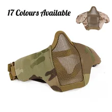 

Tactical Airsoft Mask Outdoor Hunting Paintball Half Face Iron Warrior Protective Masks Protective Shooting Paintball CS Game