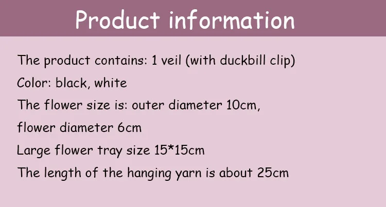 Japanischen Lolita Haar Zubehör Rose Haarnadel Spitze Schleier Seite Clip Lolita Schleier – Detail 1