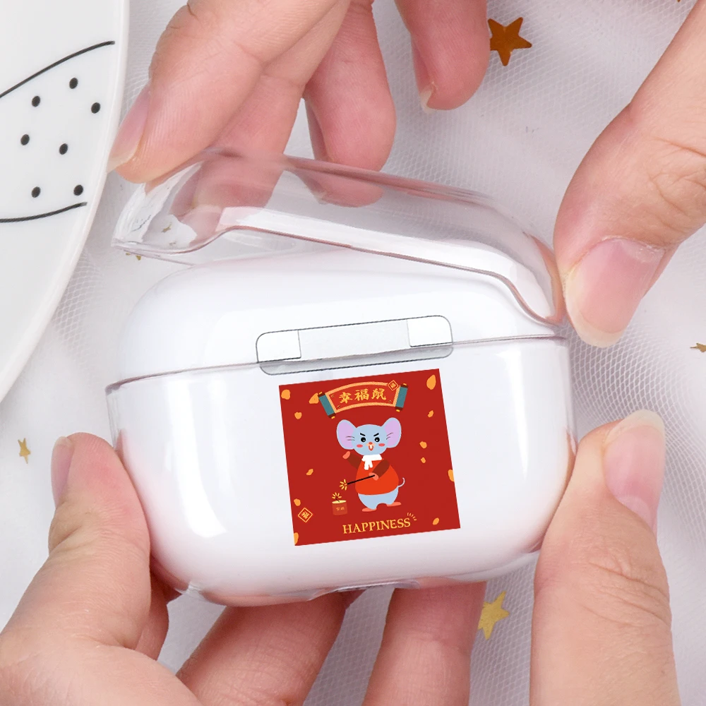 Чехол для наушников Airpods Pro 2019 с милым мультяшным рисунком мыши жесткий защитный