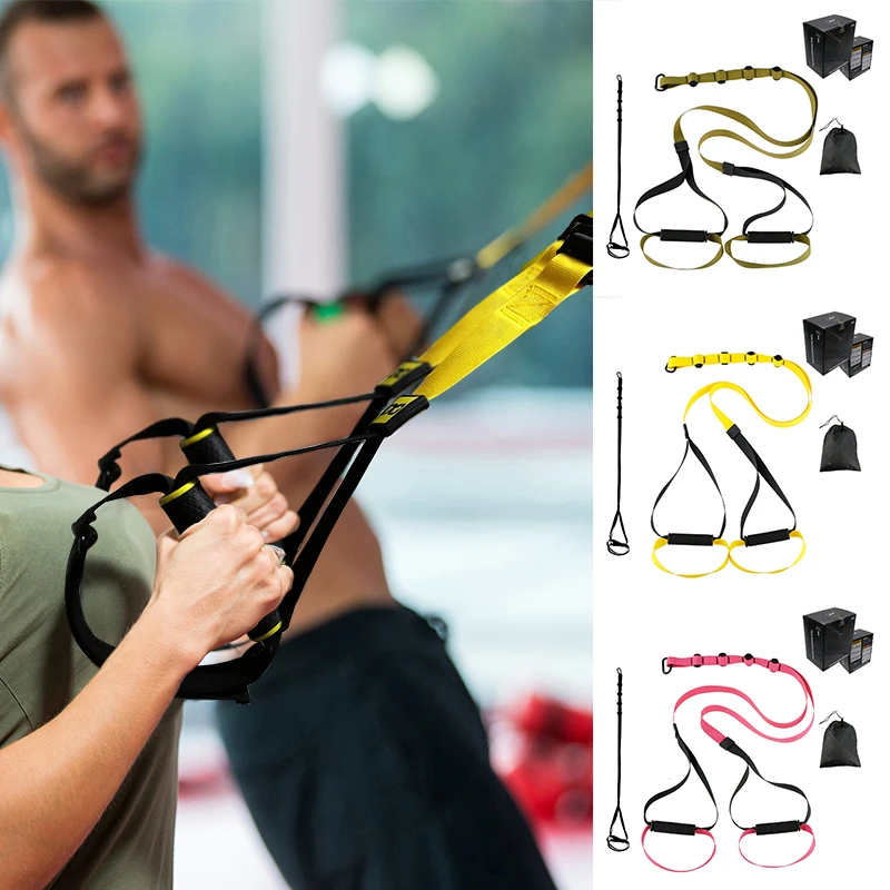 

Bodyweight Suspension Trainer Resistance Bands Fitness Hanging Belt Training Gym workout Exercise Pull Rope Stretching Straps