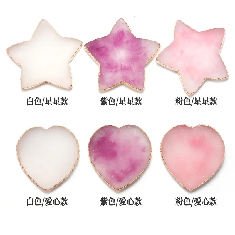 1Pc Harz Achat Stein Nagel Farbe Palette Gel Polnischen Palette Mischen Zeichnung Malen Platte Pad Maniküre DIY Nagel Kunst display Regal – Detail 2