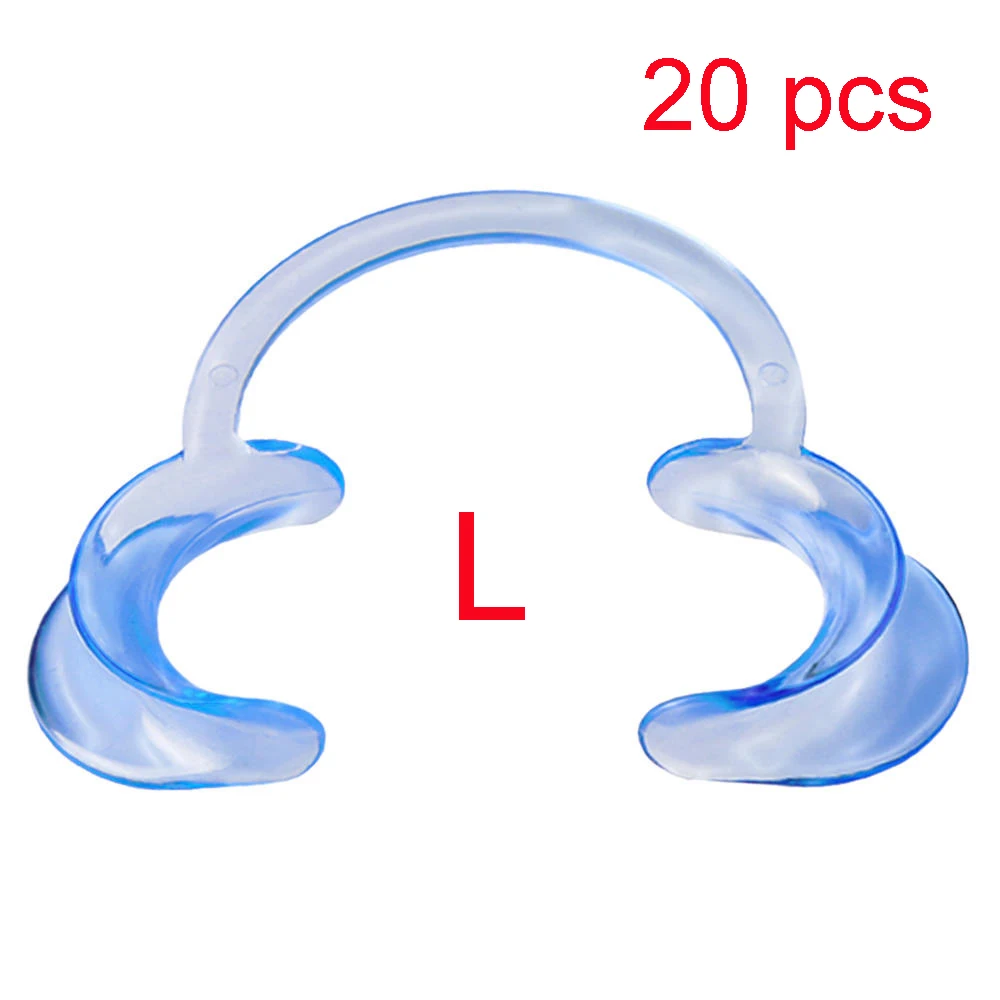 20 pc Blue L 20pcs C Форма роторасширитель рот кляп стоматологические инструменты для щек Ретрактор рот Рассекатель губы ротовой роторасширитель для чистки стоматологические материалы - Цвет: 20 pc Blue L