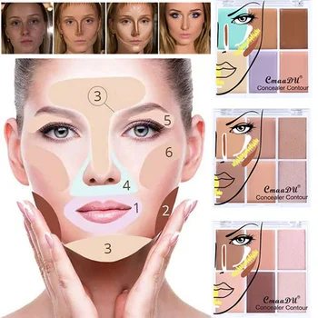 

6 Color Color Corrector Face Contour Concealer Waterproof Long-lasting Base Makeup Dark Circles Cream Concealer Palette TSLM1