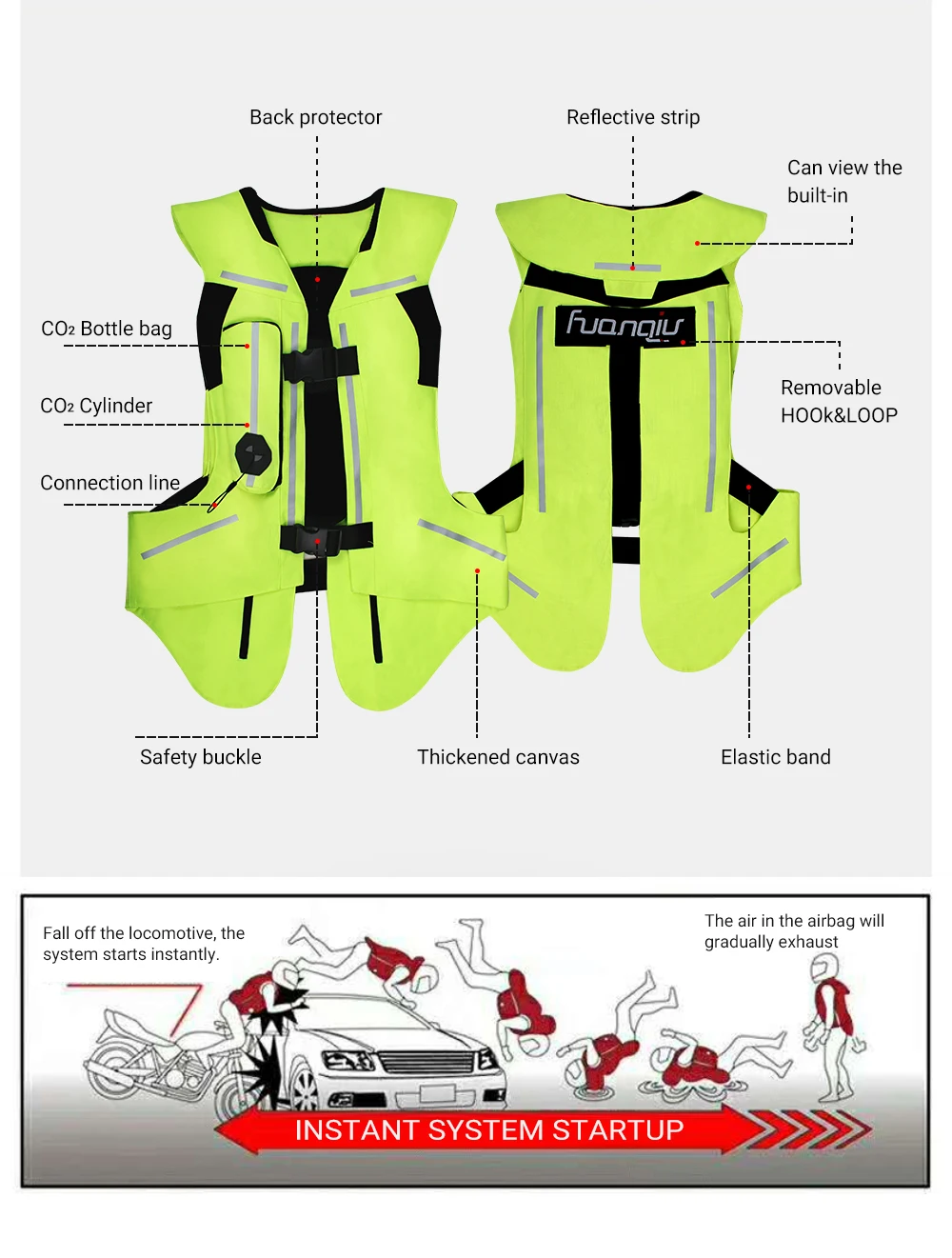 New Motorcycle Jacket Motorcycle Air Bag Vest Moto Air-bag Vest Motocross Racing Riding Airbag System Airbag CE Protector