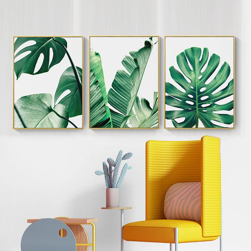 

AliExpress Foreign Trade Hot Selling Northern European-Style Plant Leaf Japanese Banana Leaf Cool Mural Home Decoration Painting