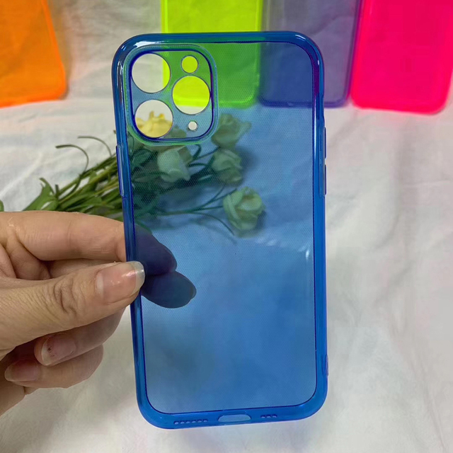 Fluorescent Color Phone Case For iphone 11 12 13 Pro Max XR X XS Max 8 7 Plus SE 2020 Cover Luxury Cute Clear Soft Cases