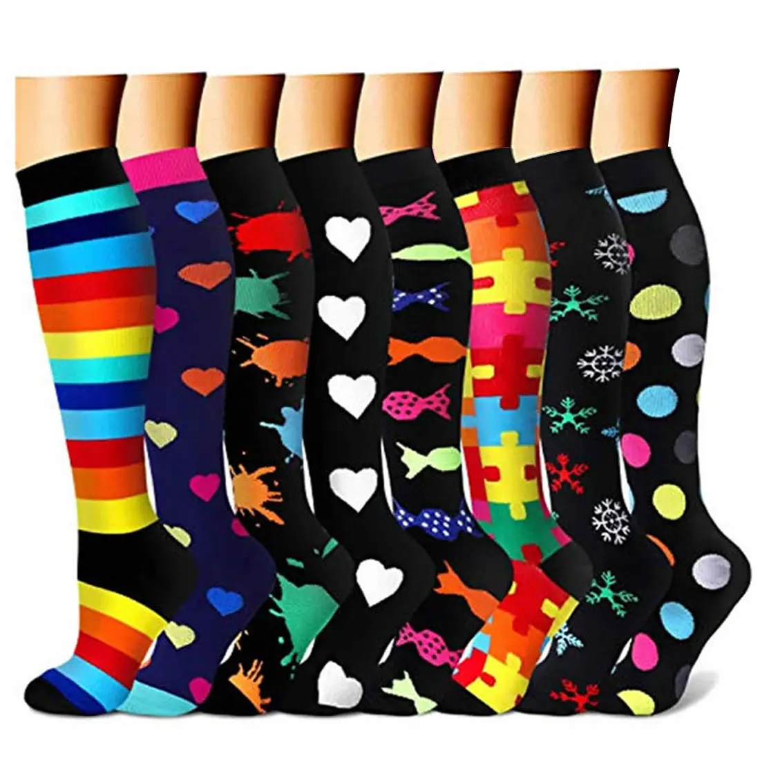 Compression Stockings Sport Compression Socks 3/6/7/8 Pairs Per Set Soccer Sports Wear Female Male Men Women Gift Persent