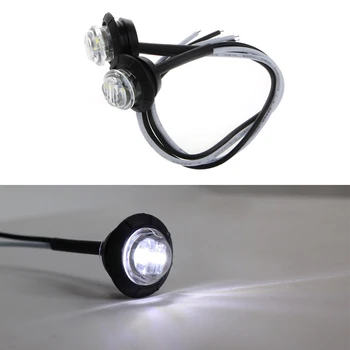 

2X Mini White 3/4" Round Side 3 LED Marker Trailer Car Bullet Light Waterproof X6HF