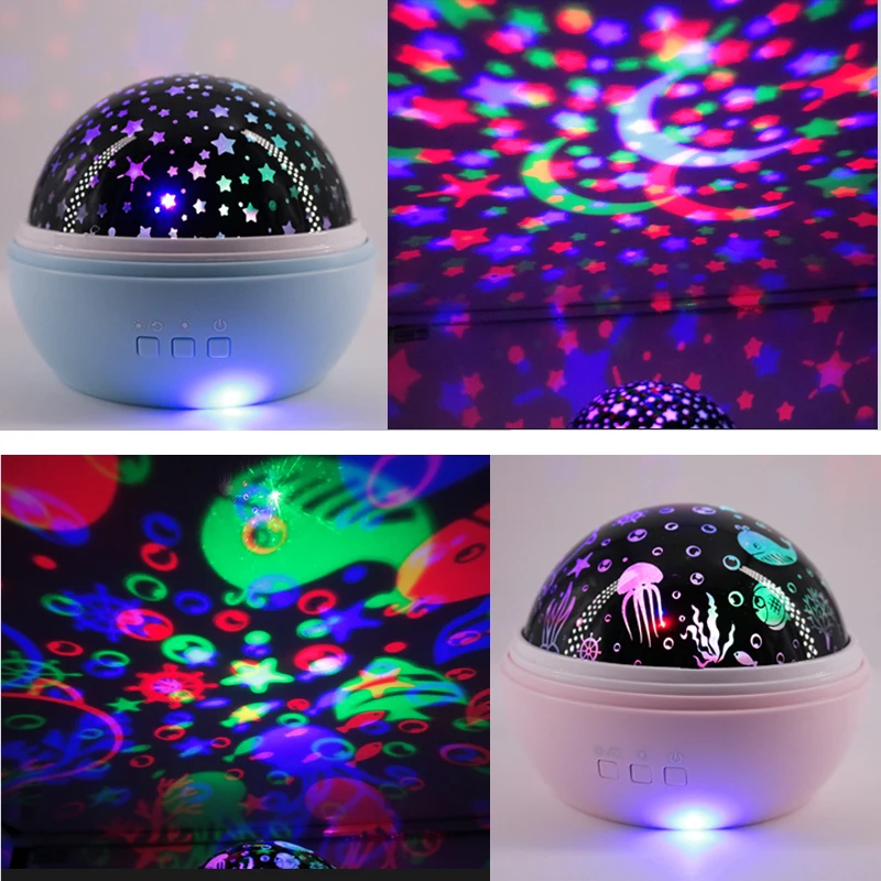 Romantic Luminous Toys Novelty Starry Sky LED Night Light Projector Ocean View Rotate Night Light Creative Toy For Children Gift