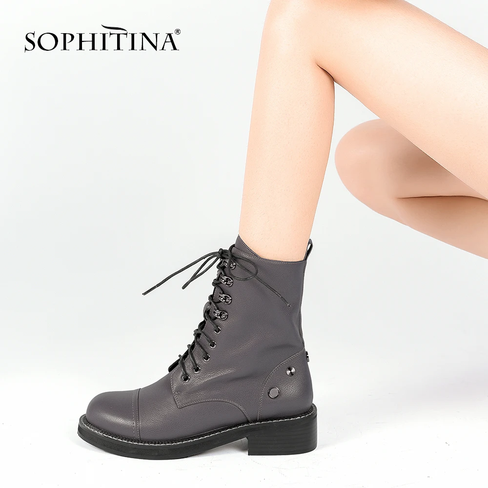 SOPHITINA/ботильоны из натуральной кожи Высококачественные удобные короткие