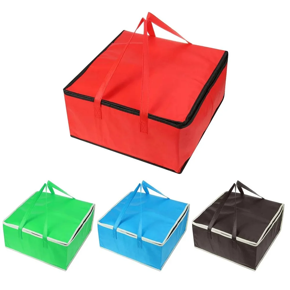 Pizza Lieferung Isolier beutel Thermo Kühltasche Mittagessen Lebensmittel Getränke box Lagerung Faltbarer Reiß verschluss Picknick beutel Quadratische Lebensmittel gekühlte Beutel – Detail 9