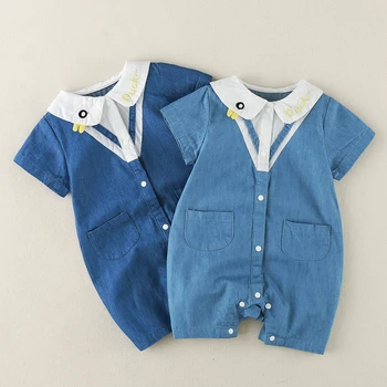 

Baby clothing boys girls infant romper short sleeve summer lapel newborn cotton comfortable boxer climb clothes