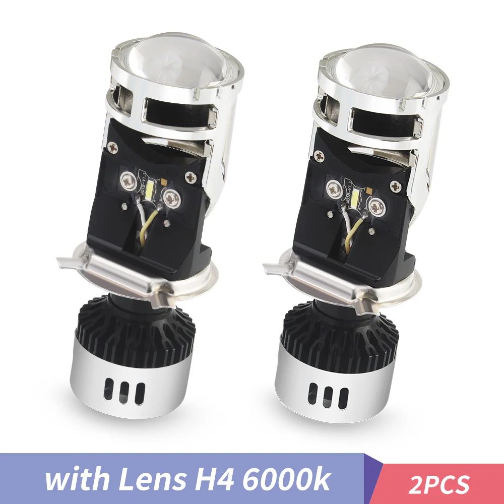 

2PCS H4 LED Car Headlight Bulbs with Lens 72W 9600LM Car Styling led automotivo Light Auto Lamp H4/9003/HB2 Hi/Lo