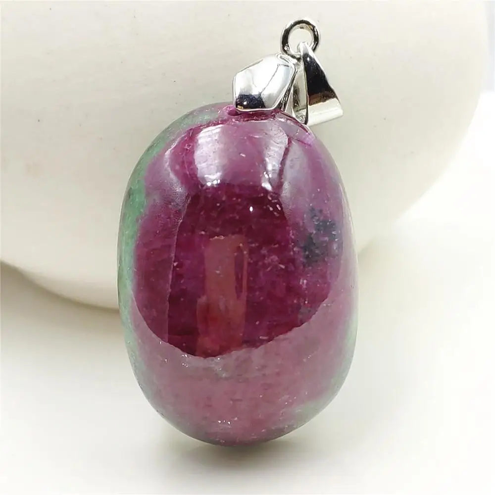 

Genuine Natural Ruby Zoisite Pendant Water Drop Women Men 29x20x13mm Gemstone Gift Necklace Pendant Jewelry AAAAA