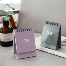 2020 planner Table Calendar Simple Desk Calendar Refreshing Mini Desktop Note Coil Calendar Book School Office Supplies zakka miditerranean sea wooden desk calendar desktop to do list daily planner book office desk supplies standing school