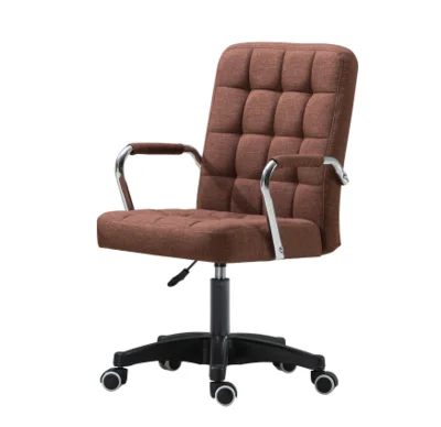 Офисная мебель, регулируемое по высоте вращающееся компьютерное кресло, подлокотник с кожаной подкладкой, эргономичное офисное кресло - Цвет: brown cloth