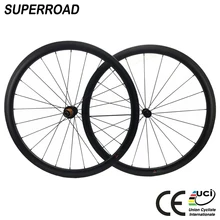 700C 25 мм шириной 35 мм глубокие китайские дорожные колеса для велосипеда Novatec Велоспорт 5 спиц набор колес с карбоновыми клинчерными покрышками