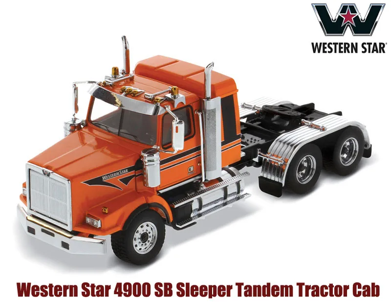 New 1/50 Westtern Star 4900 SB Sleeper Tandem Tractor Cab in Metallic Orange with Black Stripes - Cab Only 71063