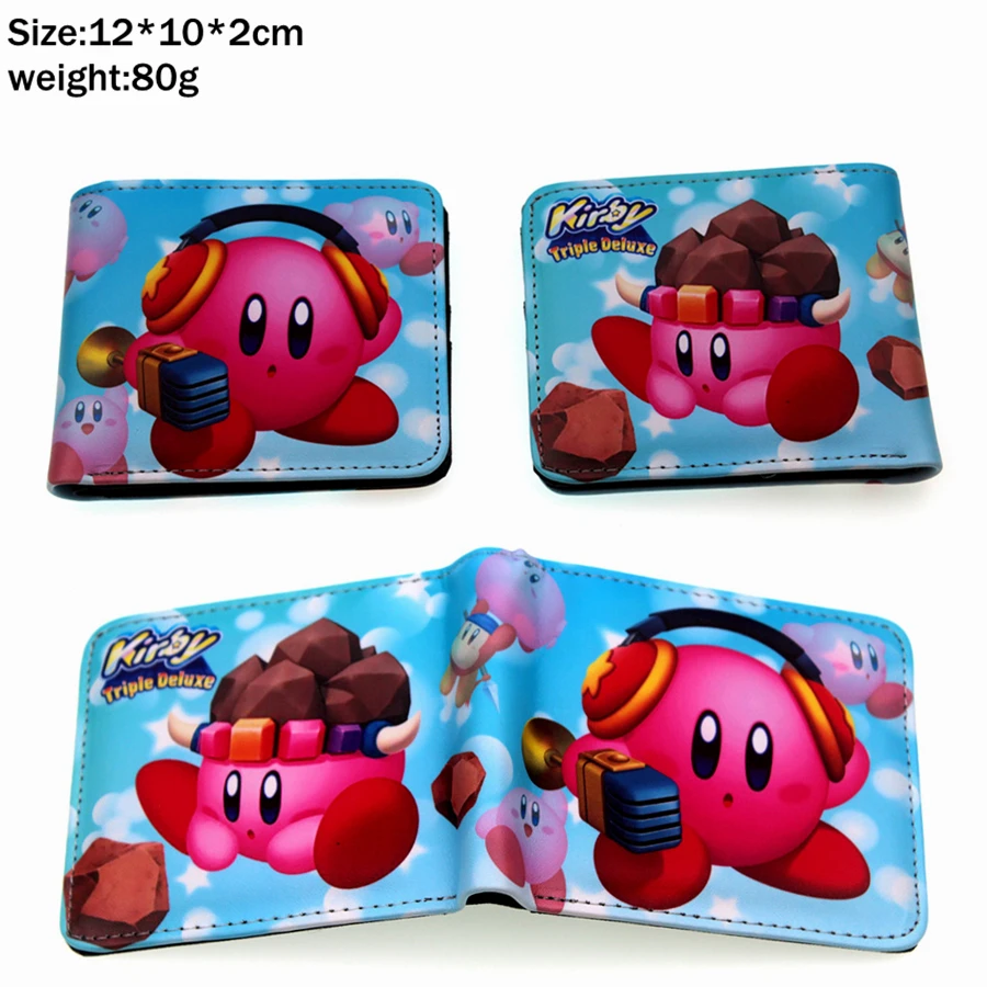 Nintendo Game Kirby Star Allies Pu короткий кошелек Двойные Держатель для кредитных карт с фотографиями держателя слоев кожи мальчиков девочек монета карман на молнии мультфильм кошелек