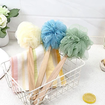 

New Long Handle Hanging Soft Mesh Back Body Bath Shower Scrubber Brush Skin Sponge Pop Space Bath Towel Skin Massage