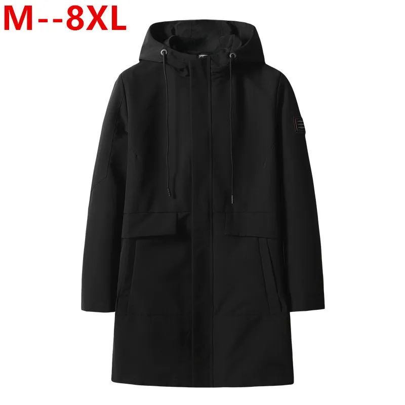 8XL 6XL 5XL Мужская Повседневная Длинная куртка большого размера весенне-осенняя