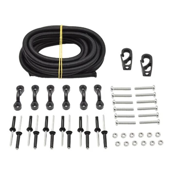 

1 Set of Kayak Canoe Assault Boat Elastic Rope Hook Fixed C-Shaped Buckle Kayak Elastic Rope Set