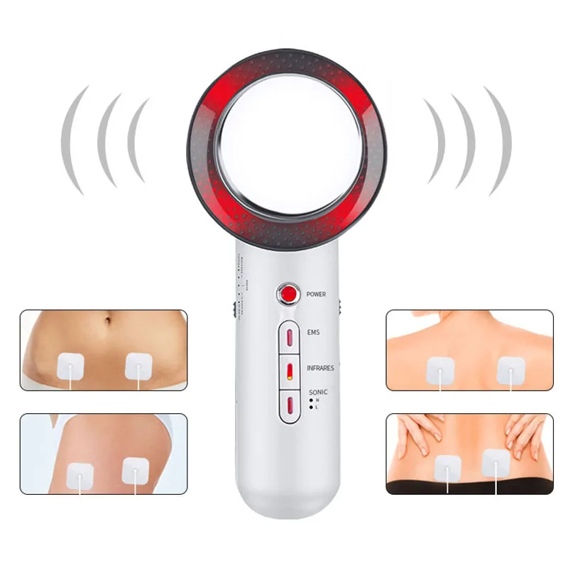 3in1 EMS Body Slimming Massager Lose Weight Machine Body Massager Anti Cellulite Fat Burner Galvanic Infrared Ultrasonic Therapy