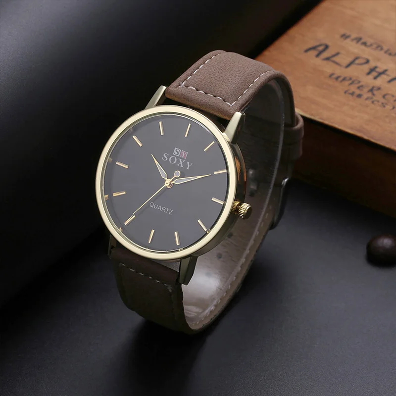 SOXY Reloj Hombre Топ бренд класса люкс Бизнес Мужские часы модные часы для мужчин спортивные часы кожа Повседневное relogio masculino saat