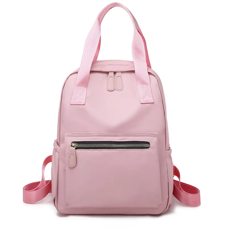 pink Женский рюкзак, школьная сумка, водонепроницаемый холщовый модный рюкзак на молнии для путешествий, рюкзак для студенческого кампуса, портативные рюкзаки - Цвет: pink