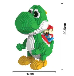 HC 9020 2276 шт. Супер Марио Йоши зеленый дракон Монстр 3D модель мини алмазное здание маленькие блоки кирпичная сборка игрушка без коробки