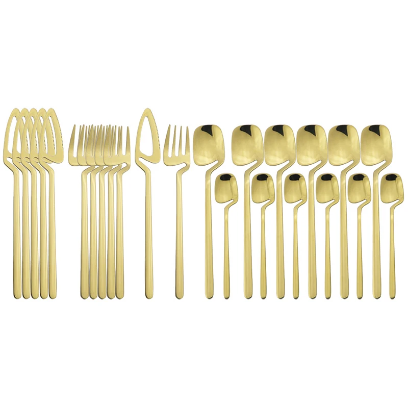 

6set/24Pcs Cutlery Set Stainless Steel Dinnerware Knife Fork Spoon Dinner Tableware Bar Kitchen Flatware Vintage Outlery Cutlery