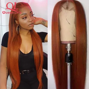 

Queenlife Orange Lace Front Wigs 100% Human Hair 13x4 Front Lace Wig Full Lace Wigs Human Hair with Hair