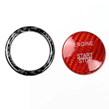 

Red Button Stickers Carbon Fiber Push Start Button Cover For Mercedes Benz