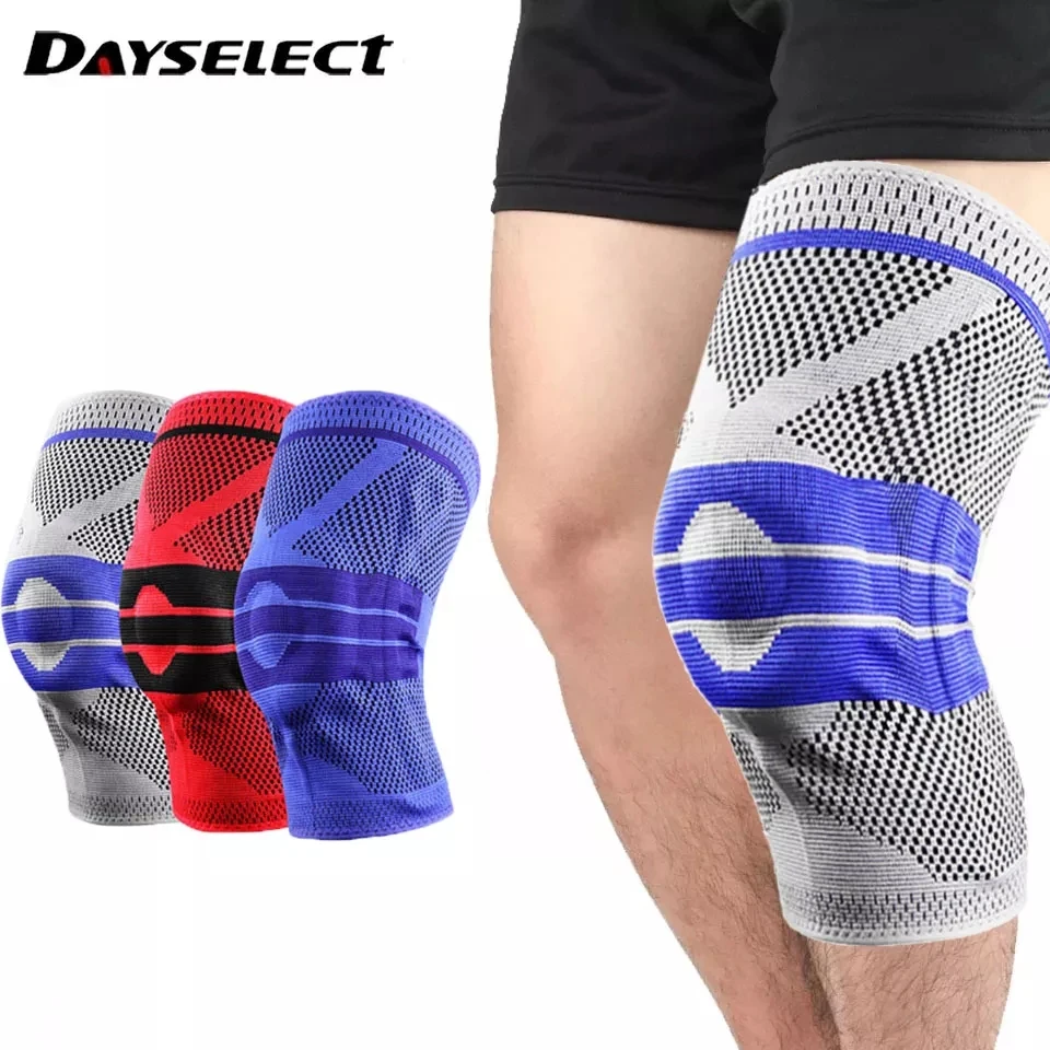 

1Pcs Silicone Knee Pads Outdoor Running Football Basketball Professional Sports Knee Pads High Elastic Spring Support Knee Pads