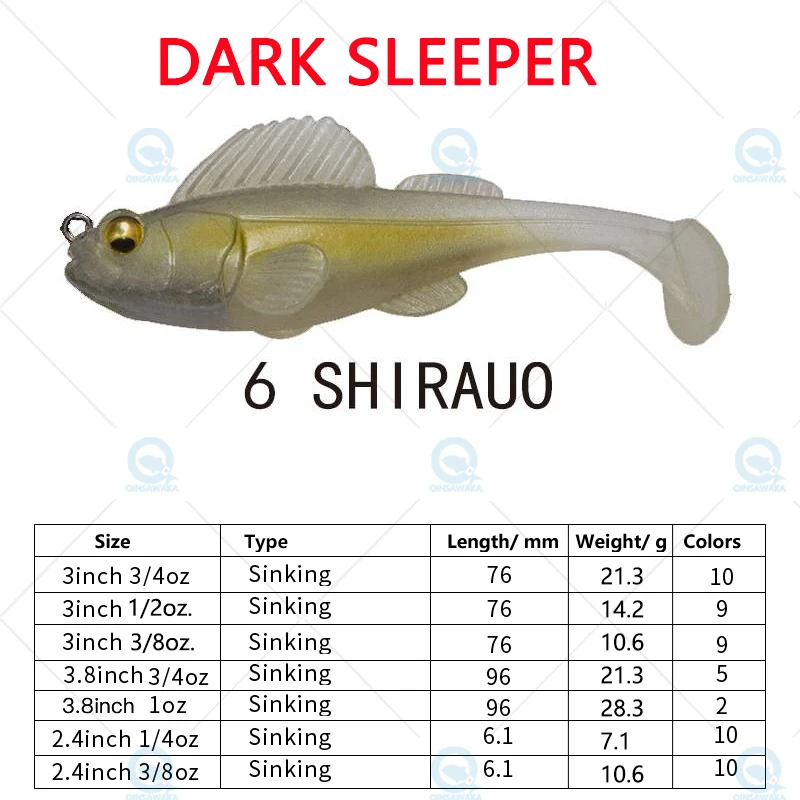 Leurre Souple Megabass Dark Sleeper – 2.4 Pouces – 3/8 Oz – Shirauo (Réf 2406)