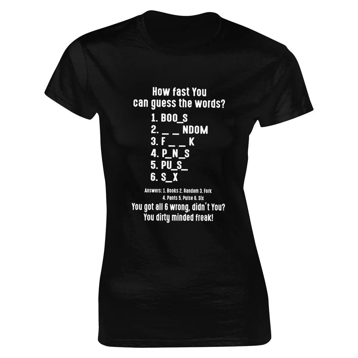 

100% Cotton Brand New How Fast You Can The Words Dirty Minded Freak Funny Tshirt Top Summer Tee Shirt O-neck Print Casual Short