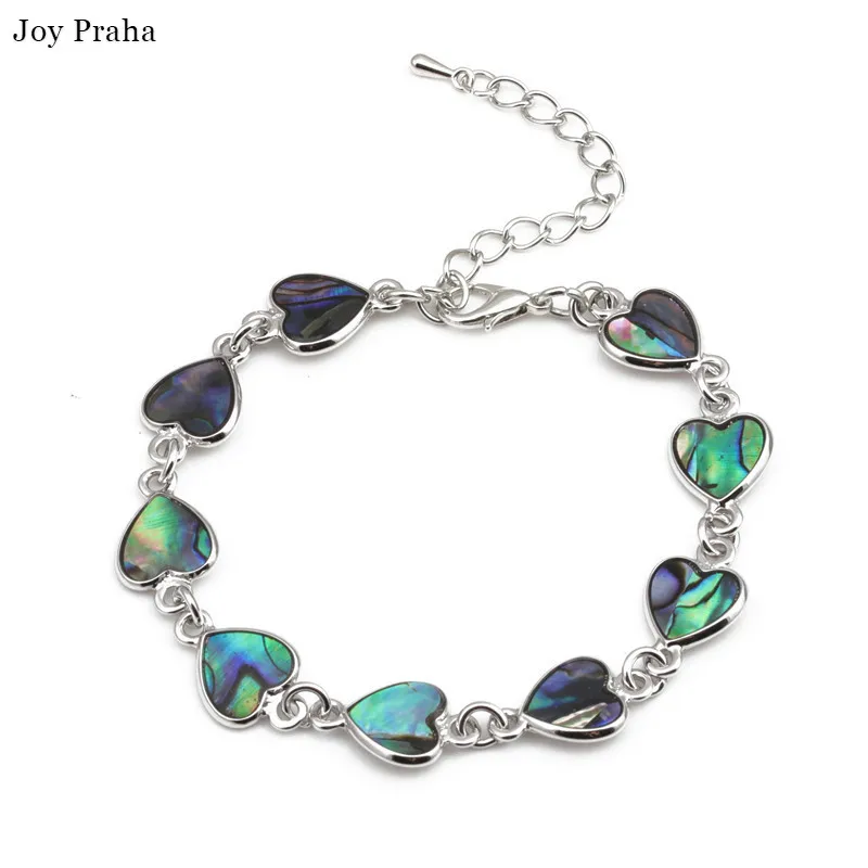 

Natural hand shell bracelet / Colorful abalone shells heart-shaped love bracelet