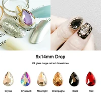 9x14mm Large Drop Nail Art Rhinestone Flat k9 Glass Crystal Strass 3D Trendy Manicure DIY Decorations Accesories 2