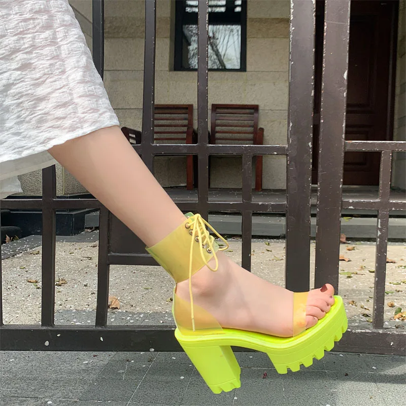 

Fashion Women Sandals Gladiator Summer Shoes Comfortable High Heels Peep Toe Lady Shoes #Y0309748F